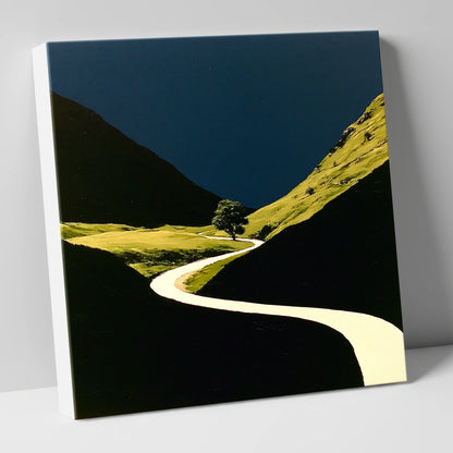 Winding River Through Dark Valley lake district waterfall canvas wall art