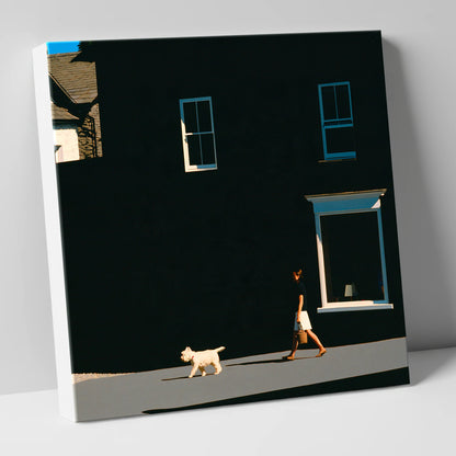 Sunlit Dog Walker in Ambleside gifts for dog walkers canvas wall art