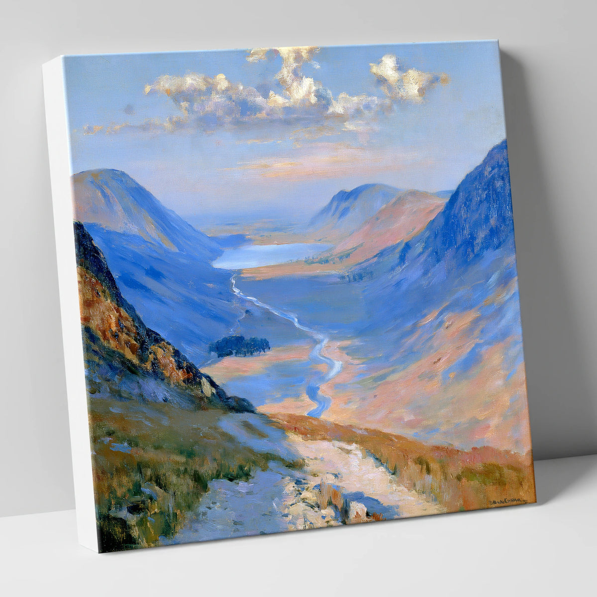 Sunlit Valley Trail from Haystacks lake district fell canvas wall art