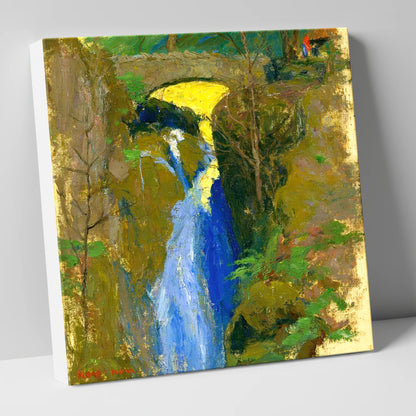 Vivid Blue Cascade at Aira Force lake district waterfall canvas wall art