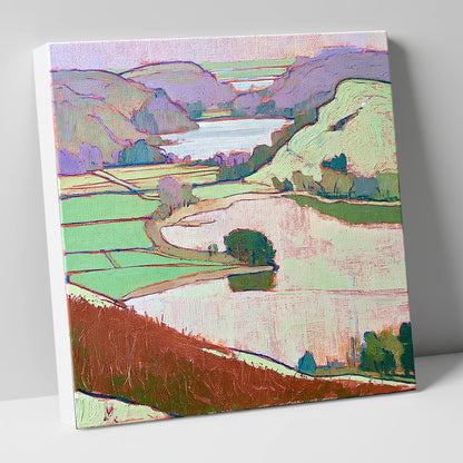 Vivid Grasmere Above Red Bracken lake district lake canvas wall art