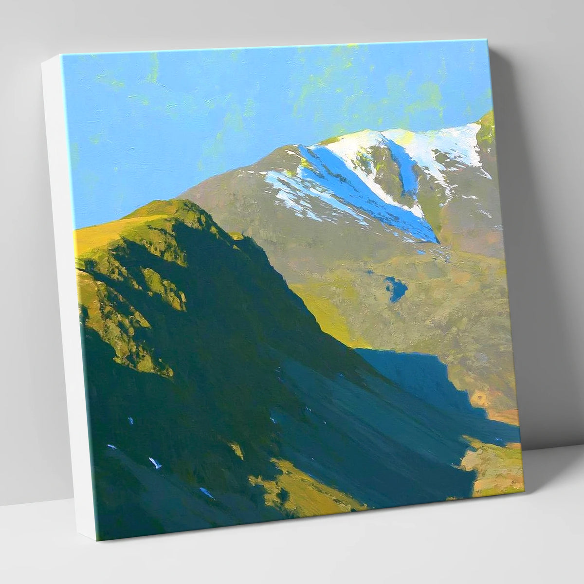 Winter Sun on Slight Side lake district fell canvas wall art