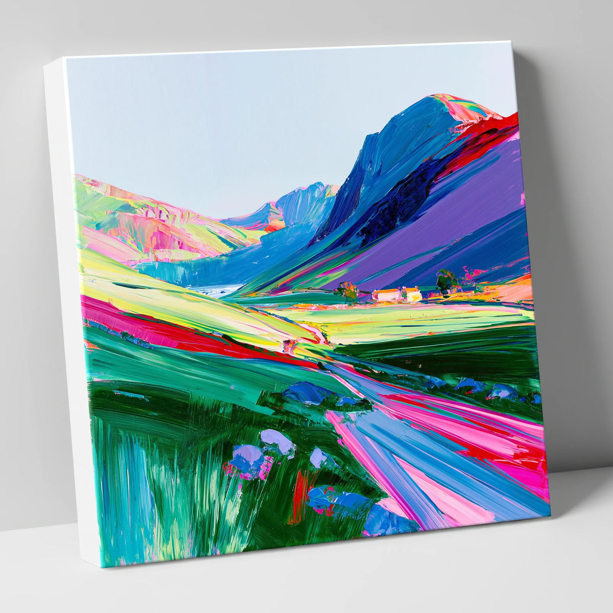 Vibrant Lake District Mountains lake district fell canvas wall art