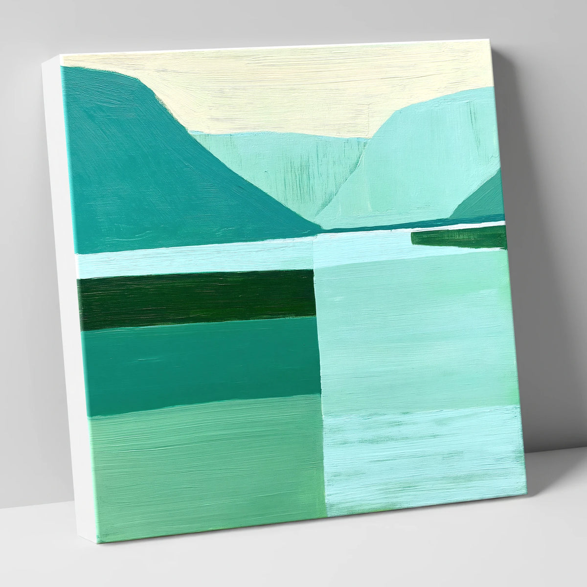 Modern Teal Wastwater Landscape lake district walking canvas wall art