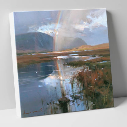 Rainbow Reflection Over Valley Waters lake district sky canvas wall art