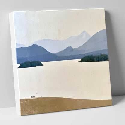 Pale Derwentwater From Crow Park lake district village canvas wall art