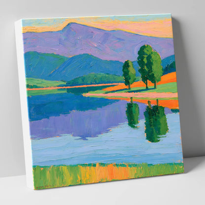 Calm Lake Under Violet Fells lake district lake canvas wall art
