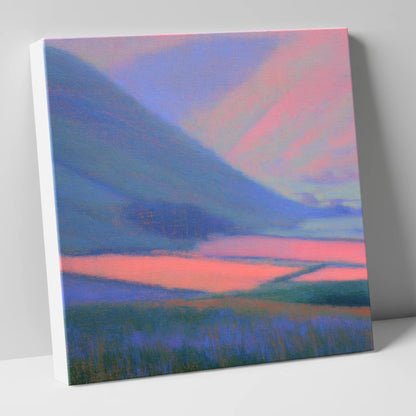 Pink Light on Dale Fields lake district valley canvas wall art