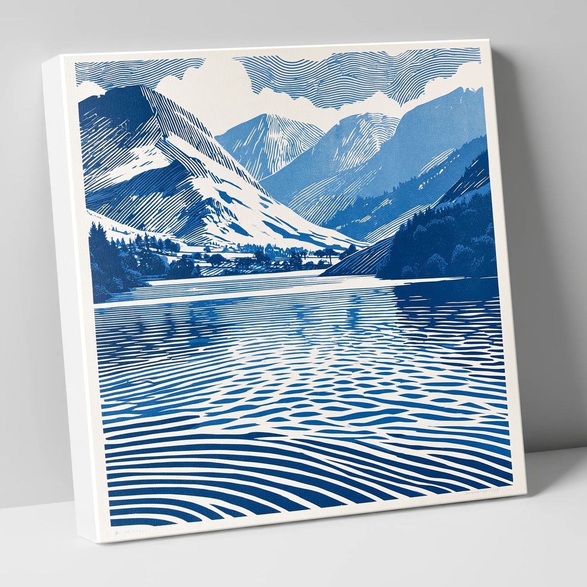 Cobalt Blue Lake And Fells lake district lake canvas wall art