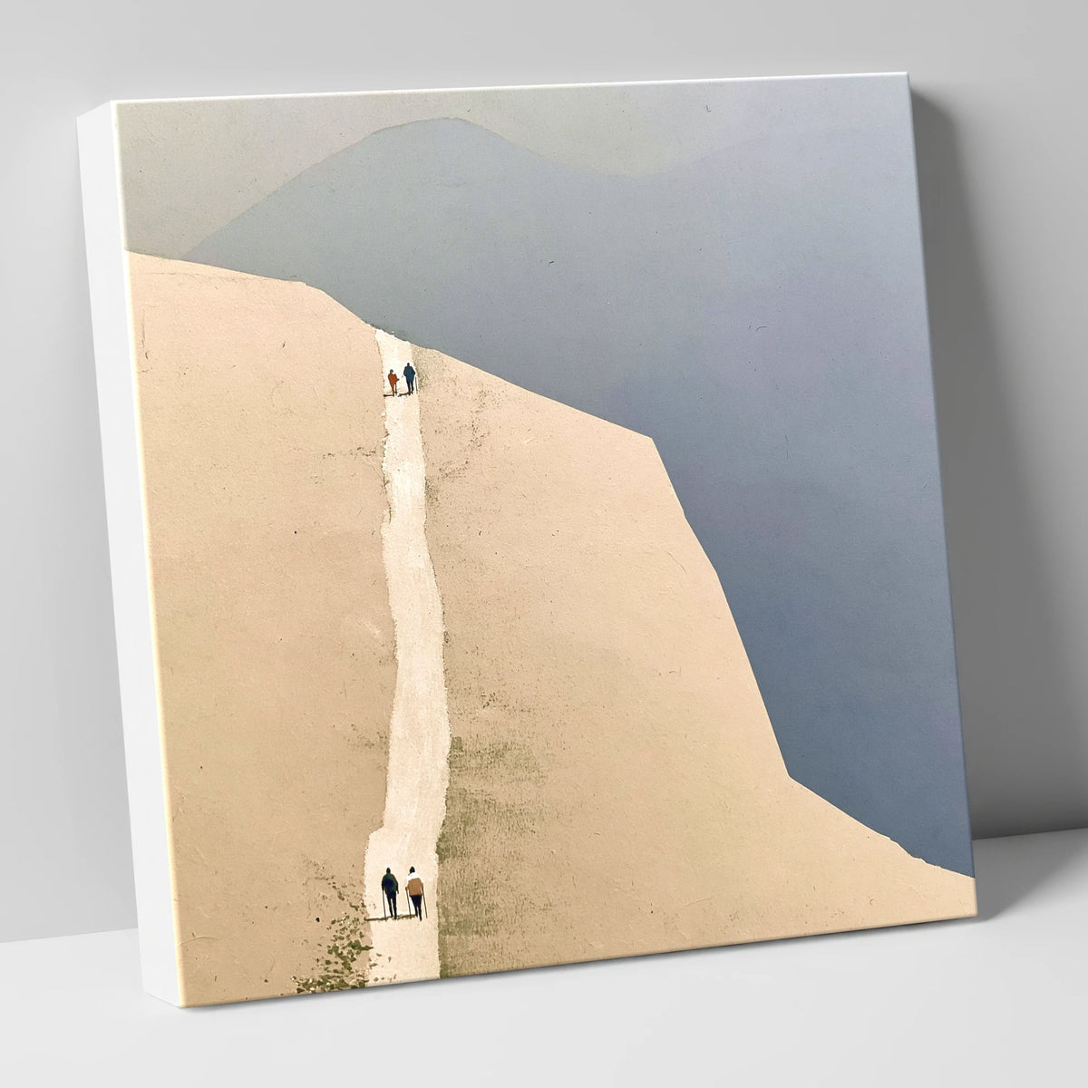 Fell Walkers on the Ochre Ridge lake district walking canvas wall art