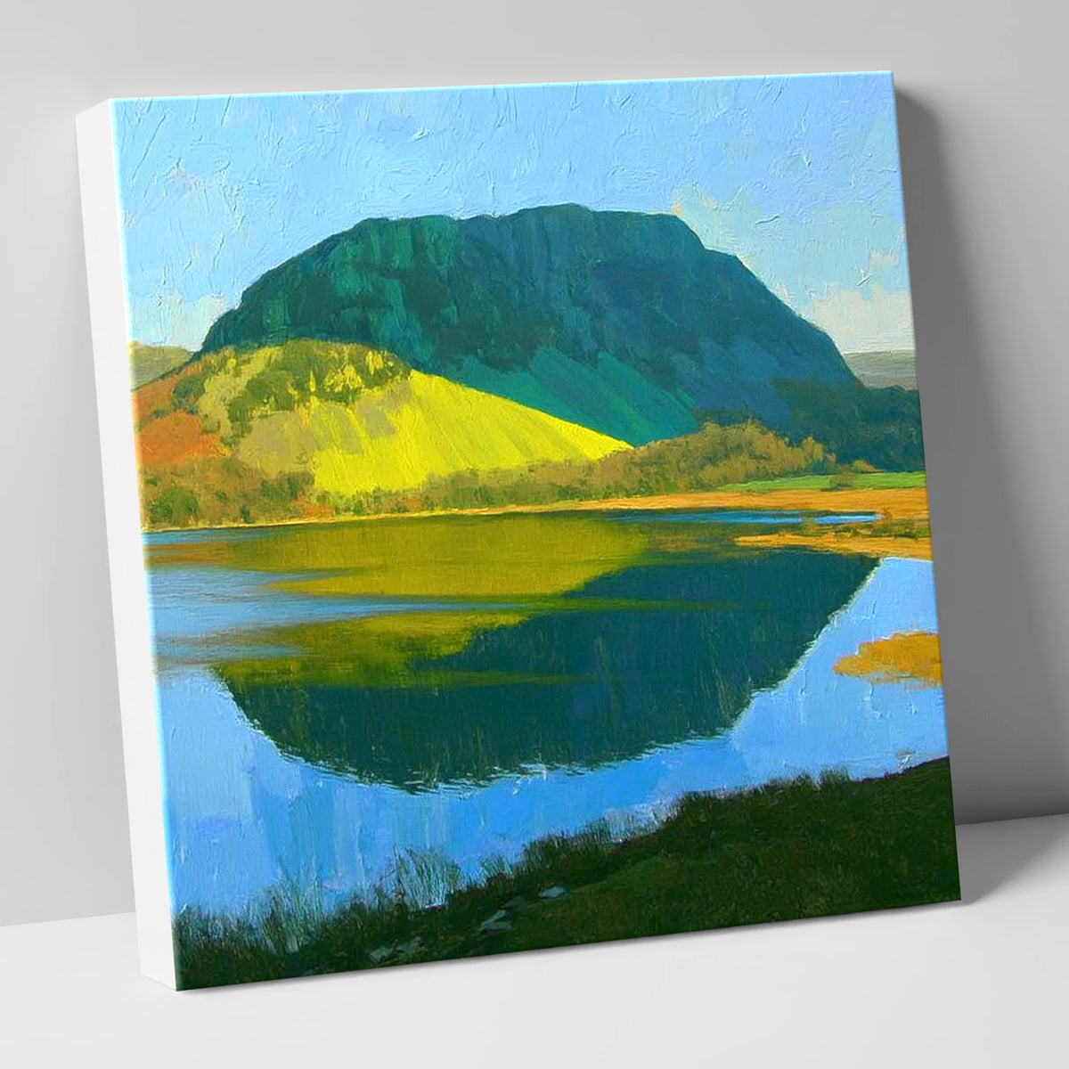 Sunlit Nab Scar Over Water lake district fell canvas wall art