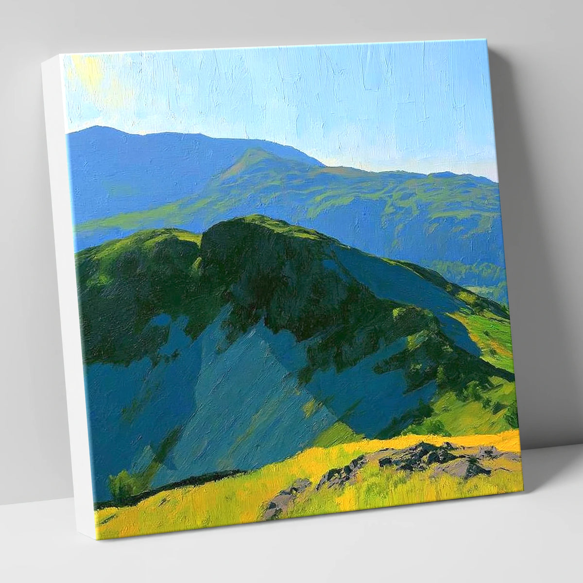 Sunlit Crags of Holme Fell lake district fell canvas wall art