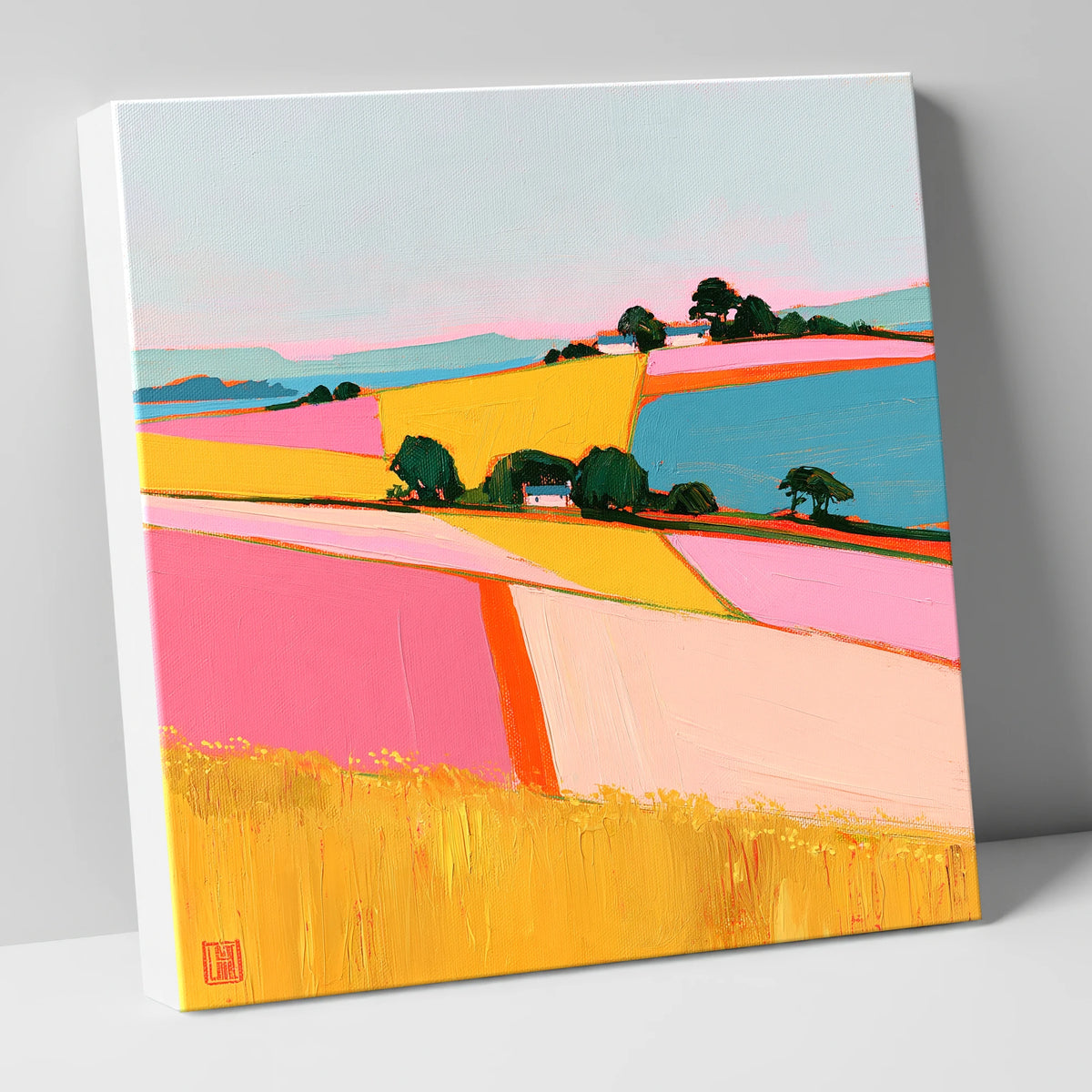 Vibrant Dale Patchwork Fields lake district valley canvas wall art