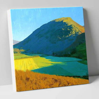 Sunlit Fields Below Low Fell lake district fell canvas wall art