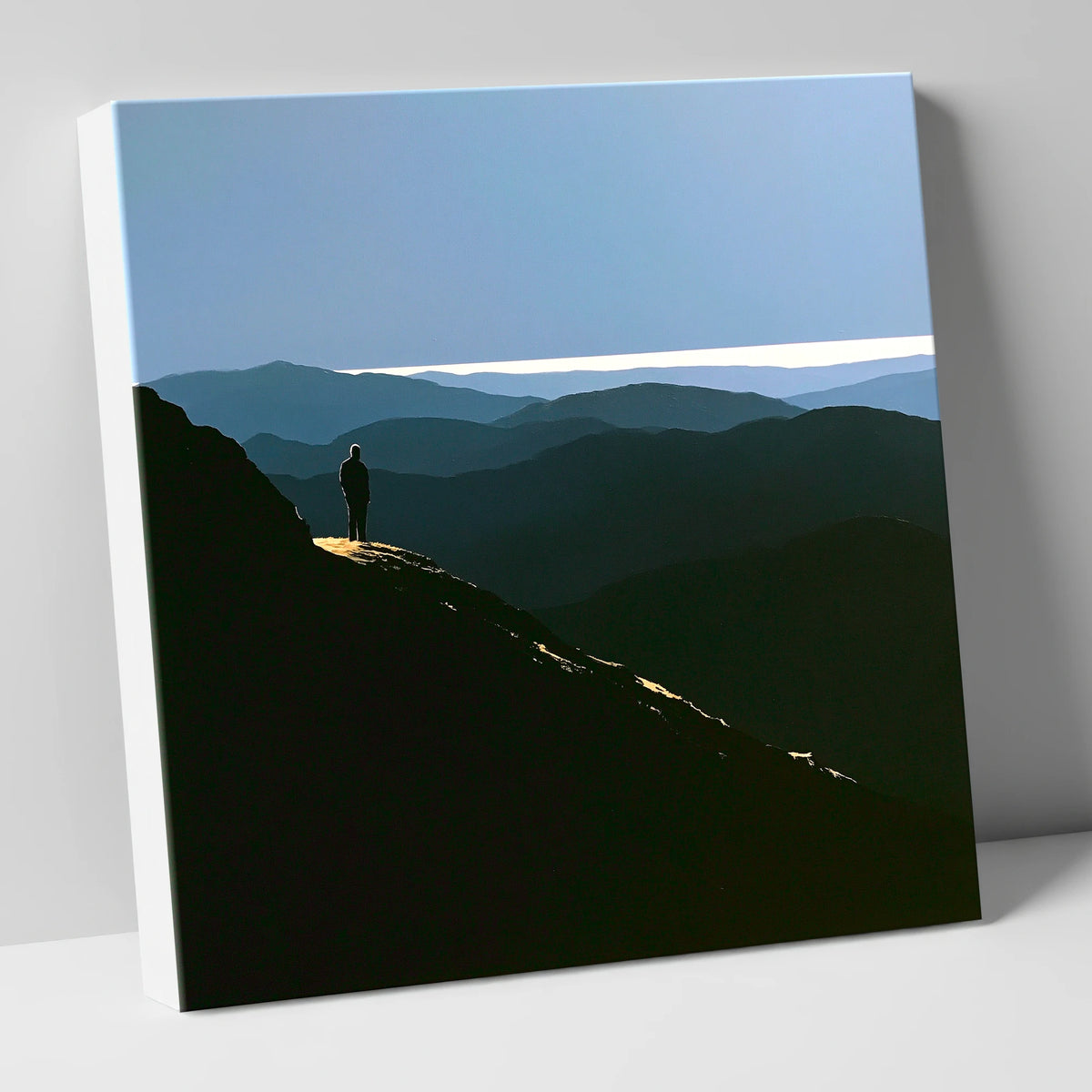 Summit View Across Blue Fells lake district fell canvas wall art