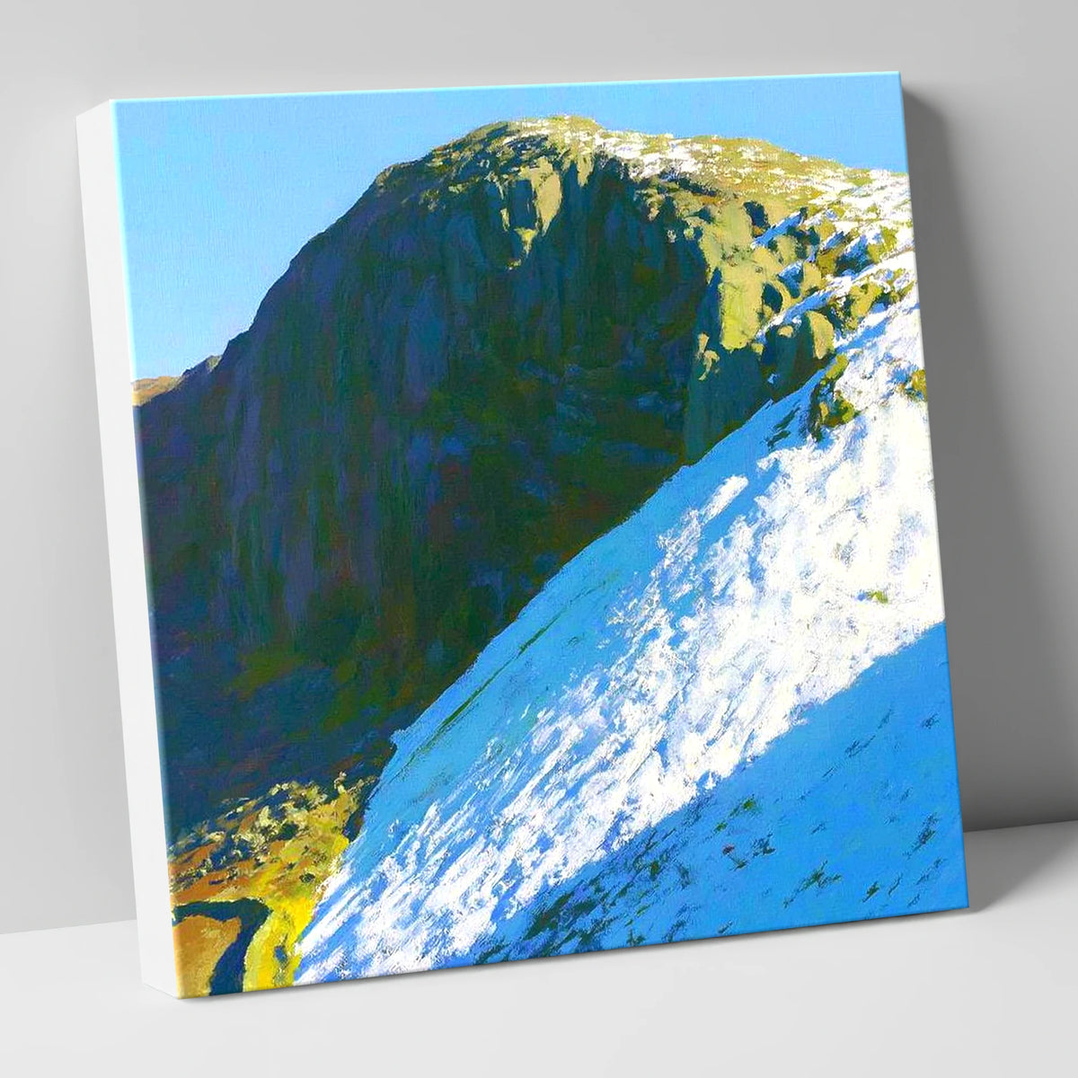 Winter Snow On Sergeant's Crag lake district fell canvas wall art