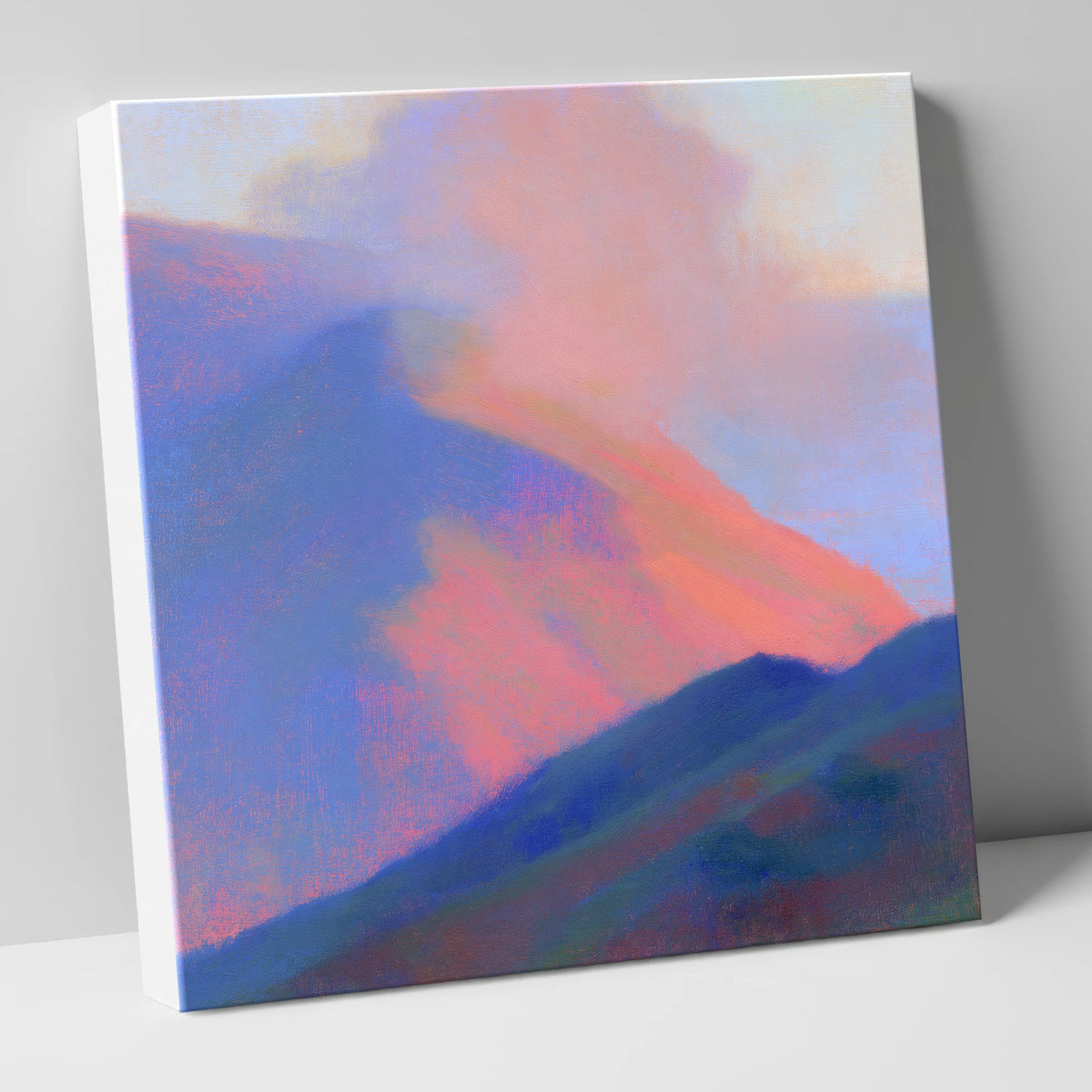 Pink Light on Rolling Fells lake district fell canvas wall art