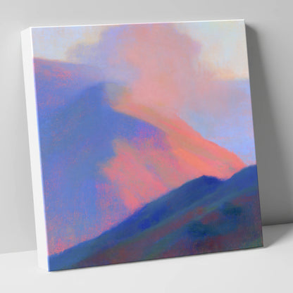 Pink Light on Rolling Fells lake district fell canvas wall art