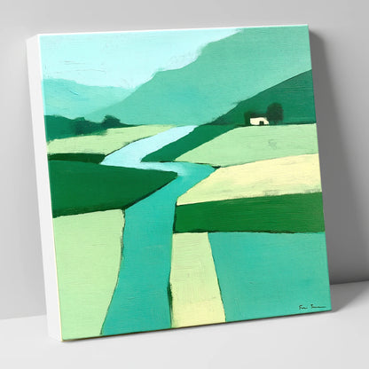 Abstract River Derwent Valley lake district waterfall canvas wall art
