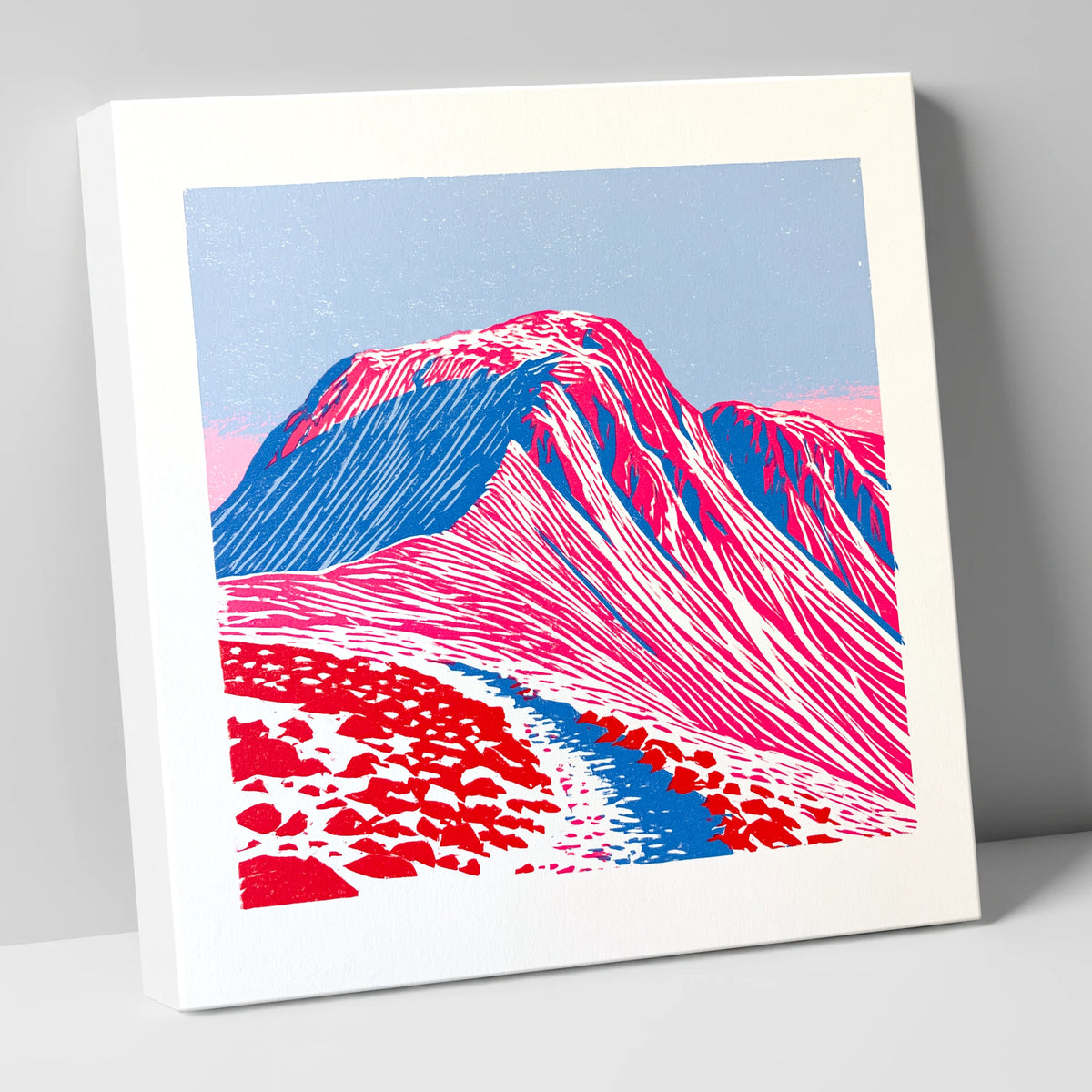 Vibrant Great Gable Peak lake district fell canvas wall art