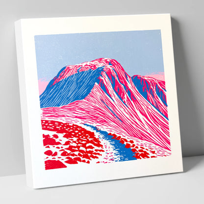Vibrant Great Gable Peak lake district fell canvas wall art