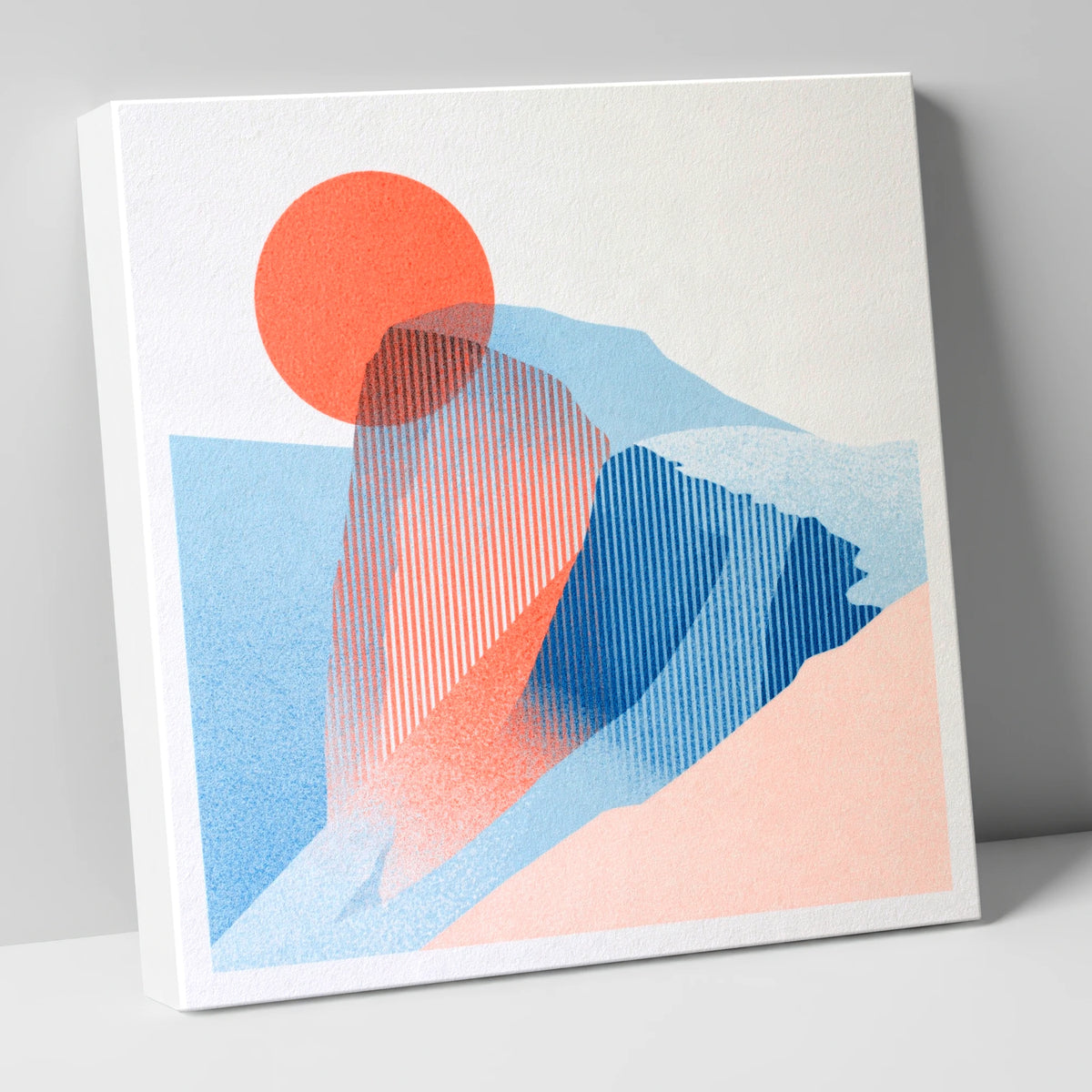 Great Gable in Coral and Blue lake district fell canvas wall art