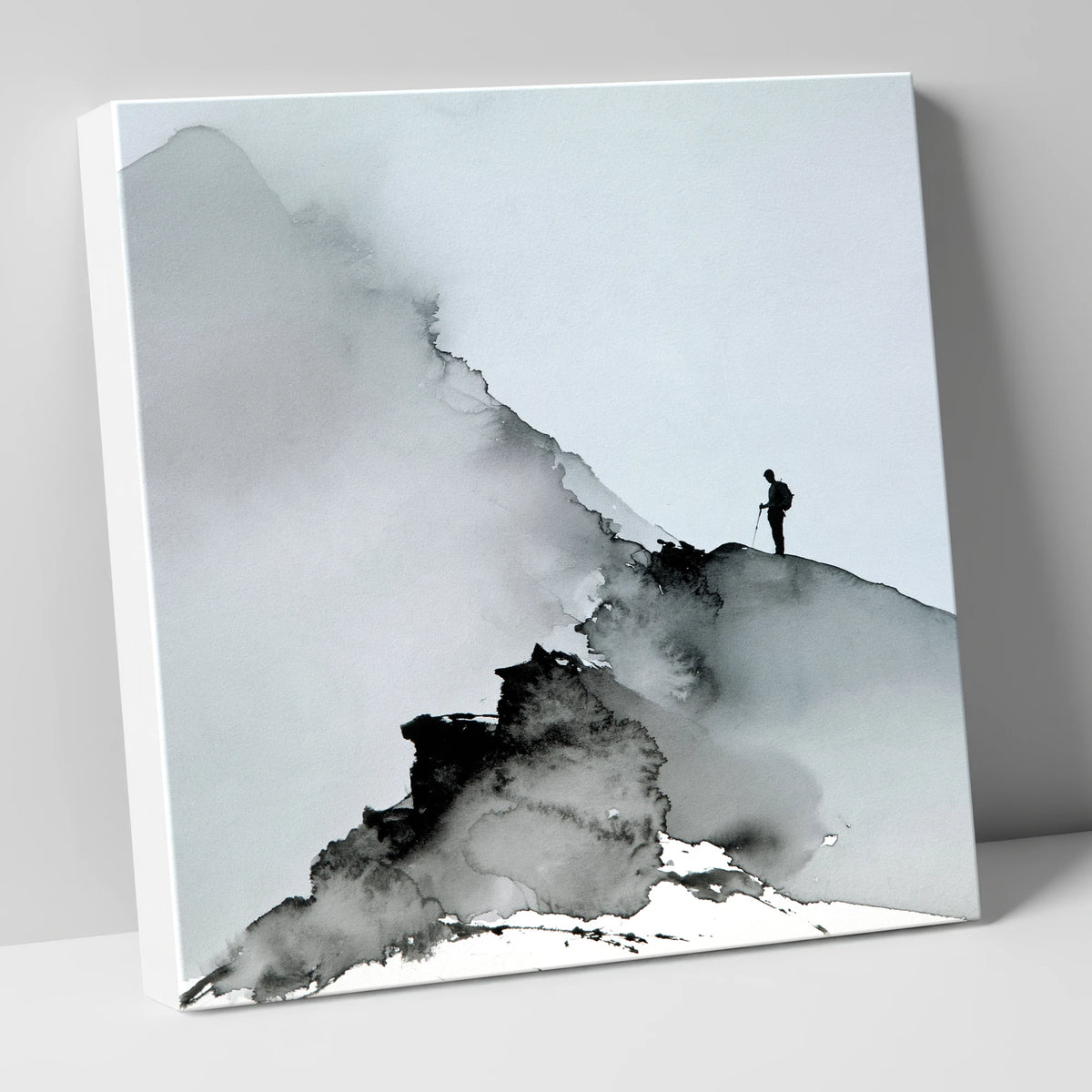 Striding Edge Walker Silhouette lake district walking canvas wall art