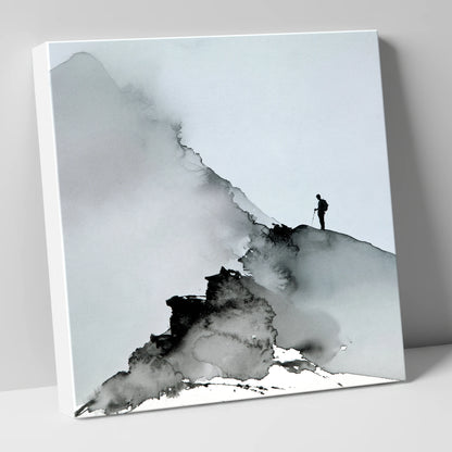 Striding Edge Walker Silhouette lake district walking canvas wall art