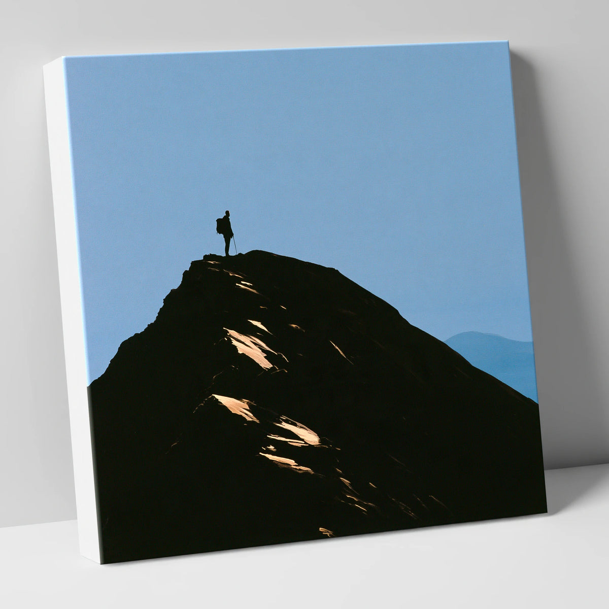 Walker Silhouette on Striding Edge lake district walking canvas wall art