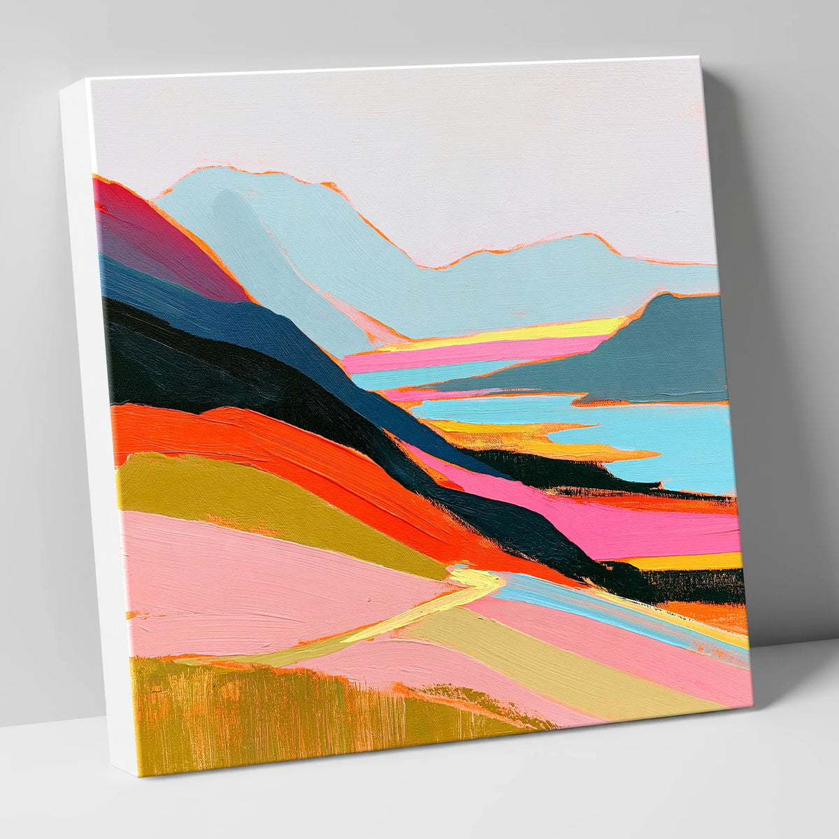 Vivid Summit View Over Fells lake district fell canvas wall art