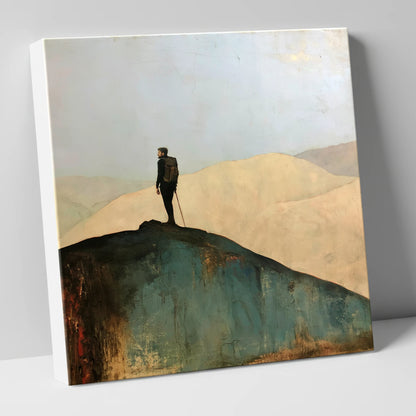 Fell Walker on Dark Ridge lake district walking canvas wall art
