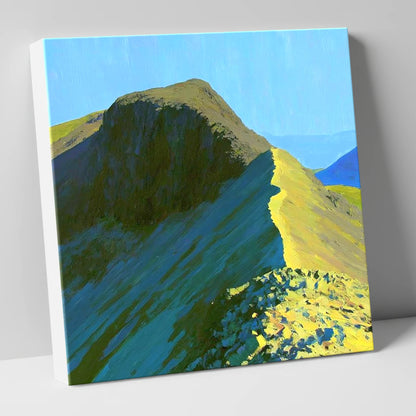 Sunlit Bowfell Ridge Path lake district fell canvas wall art