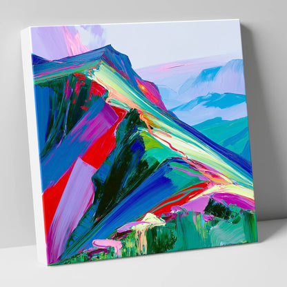 Colourful Misty Mountain Ridge lake district fell canvas wall art