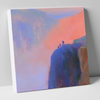 Climbers on an Indigo Crag lake district walking canvas wall art