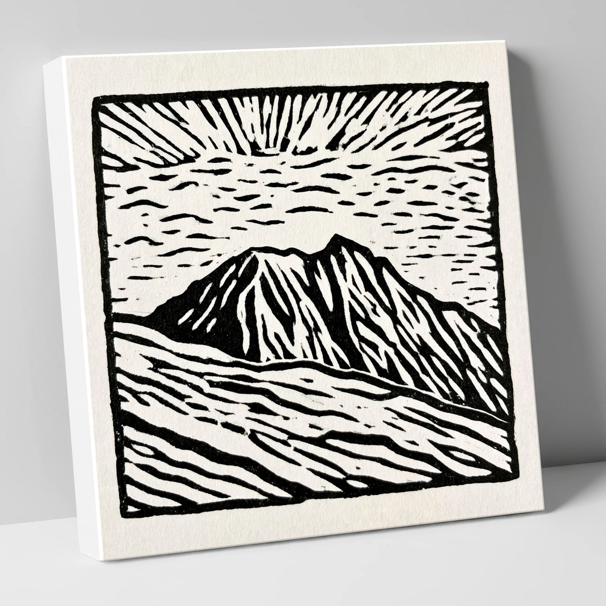 Monochromatic Helvellyn Sunburst lake district fell canvas wall art