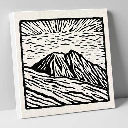 Monochromatic Helvellyn Sunburst lake district fell canvas wall art