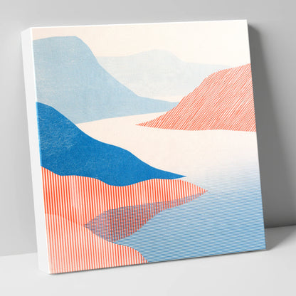 Coniston Water Fells in Coral lake district lake canvas wall art