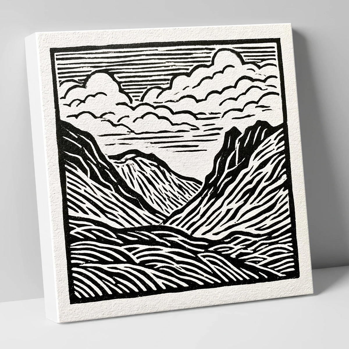 Monochrome Great Langdale Valley lake district valley canvas wall art