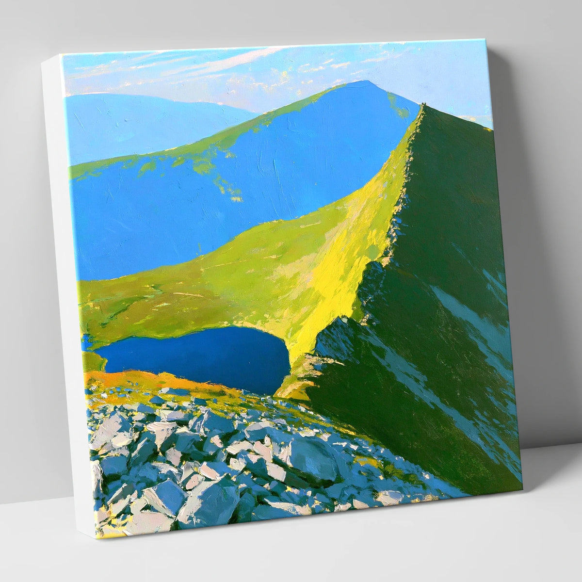 Vibrant Ridges above the Tarn lake district fell canvas wall art