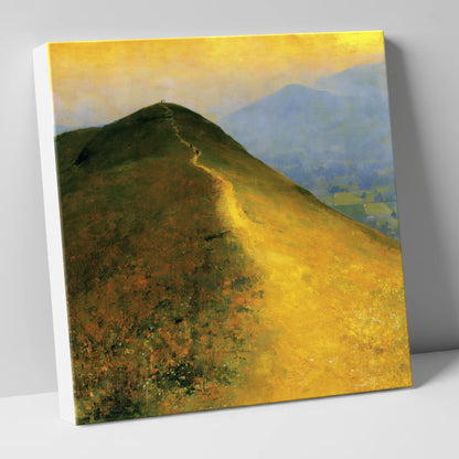 Sunlit Bracken on Catbells Ridge lake district fell canvas wall art