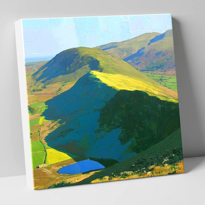 Vivid Sunlight On Beda Fell lake district fell canvas wall art