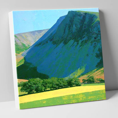 Vibrant Fields Below Great Borne lake district fell canvas wall art