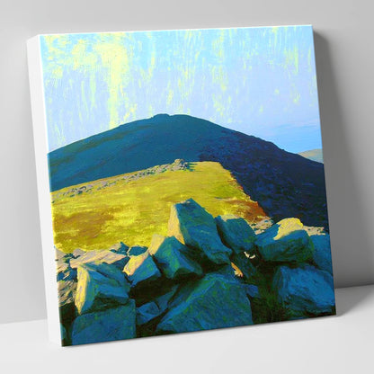 Sunlit Ridge on Gavel Fell lake district fell canvas wall art