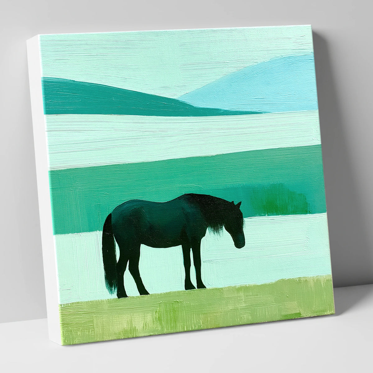 Fell Pony in Teal Fells lake district wildlife canvas wall art