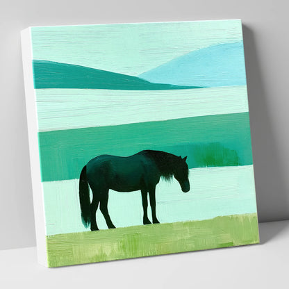 Fell Pony in Teal Fells lake district wildlife canvas wall art