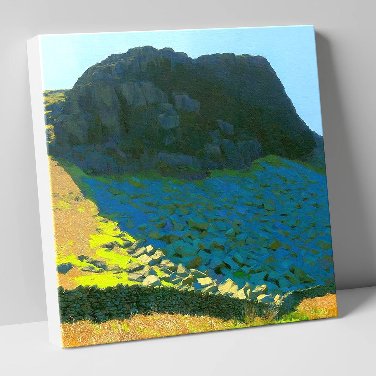 Buckbarrow Crags and Vivid Scree lake district fell canvas wall art