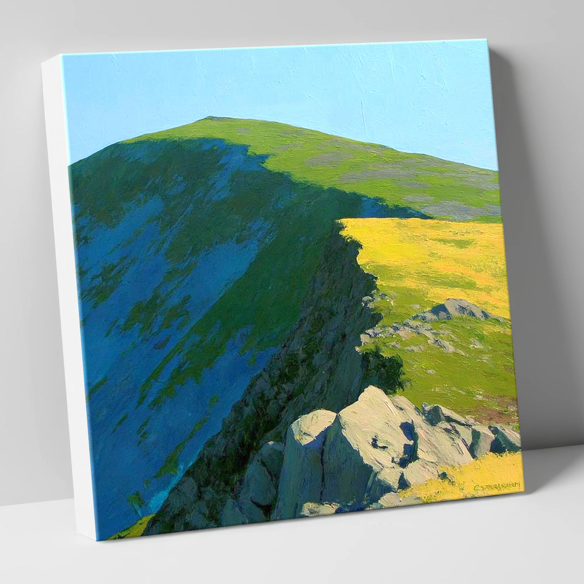 Vibrant Light on High Raise lake district fell canvas wall art