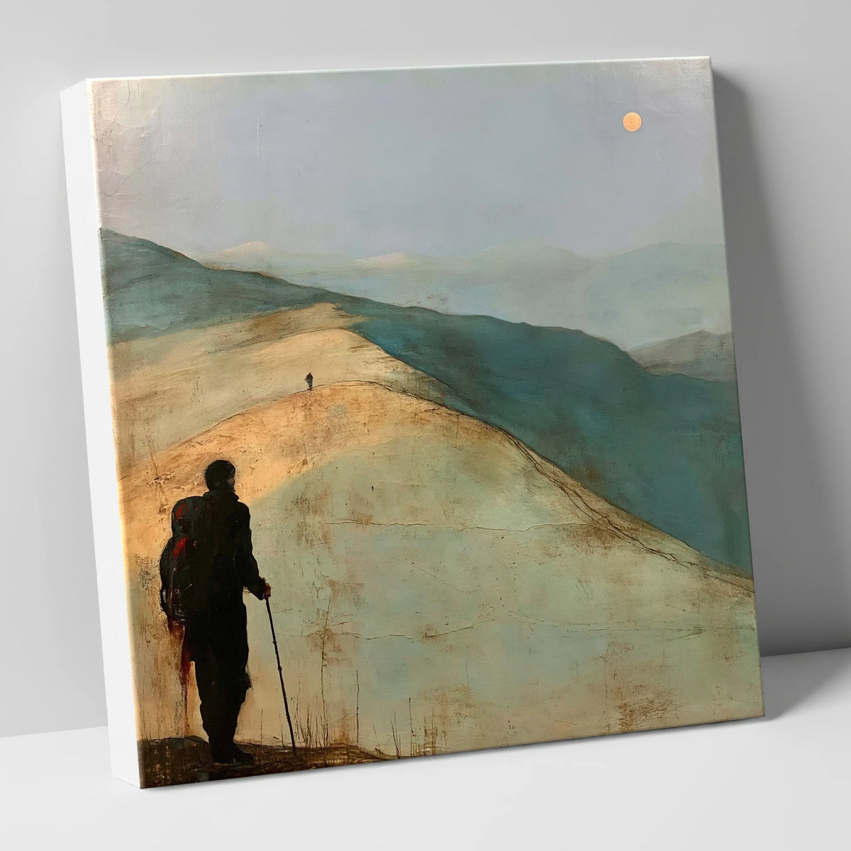 Fell Walker on the Golden Ridge lake district walking canvas wall art