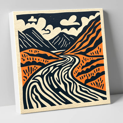 Bold Terracotta Kirkstone Pass lake district valley canvas wall art