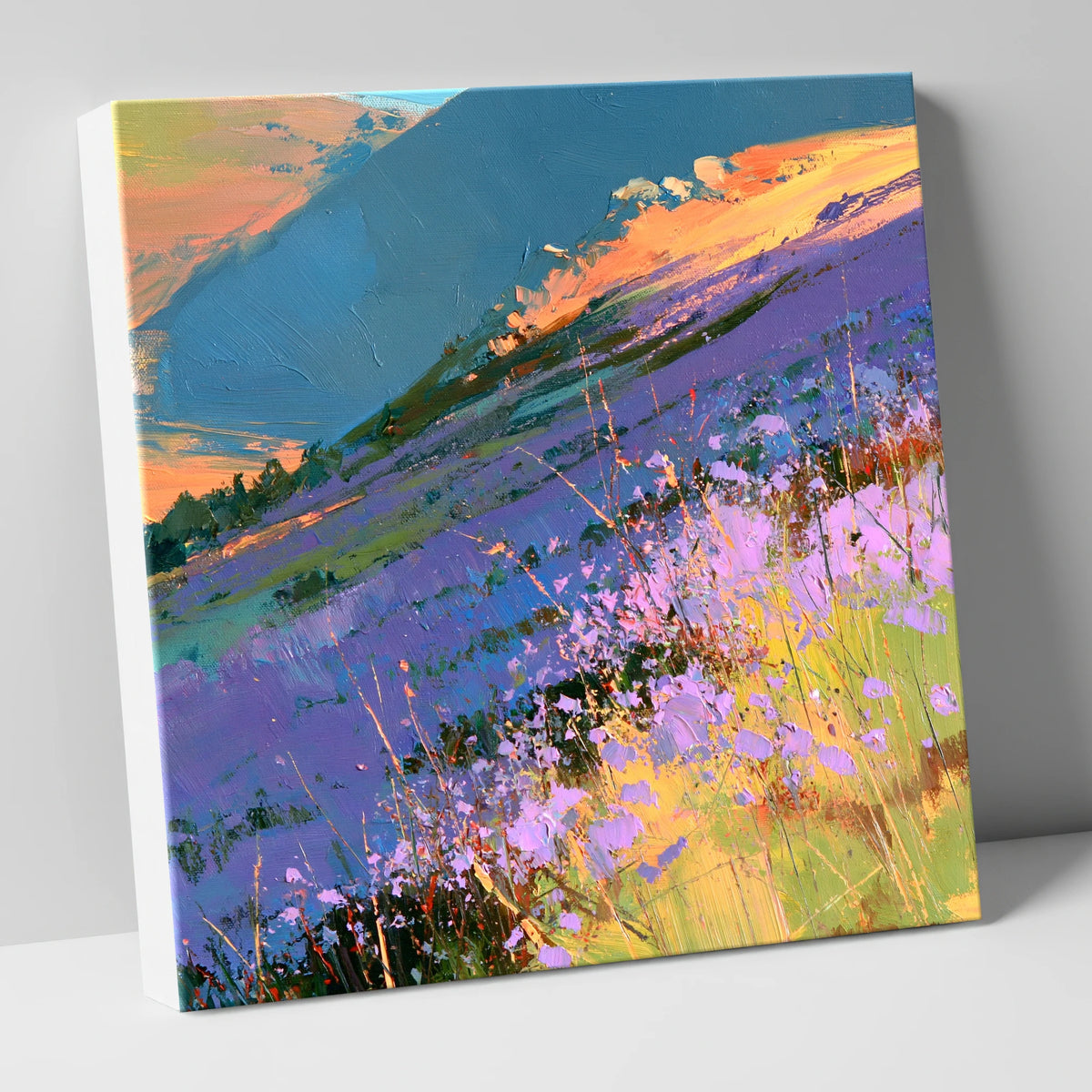 Radiant Heather Fellside at Sunset flowers & fellsides canvas wall art